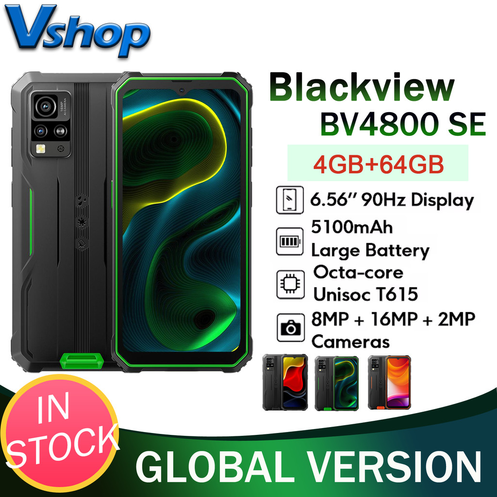 Blackview BV4800 SE โทรศัพท์ที่ทนทาน 4GB + 64GB ปลดล็อคใบหน้า Android 15 UMS9320E T615 Octa Core 16M