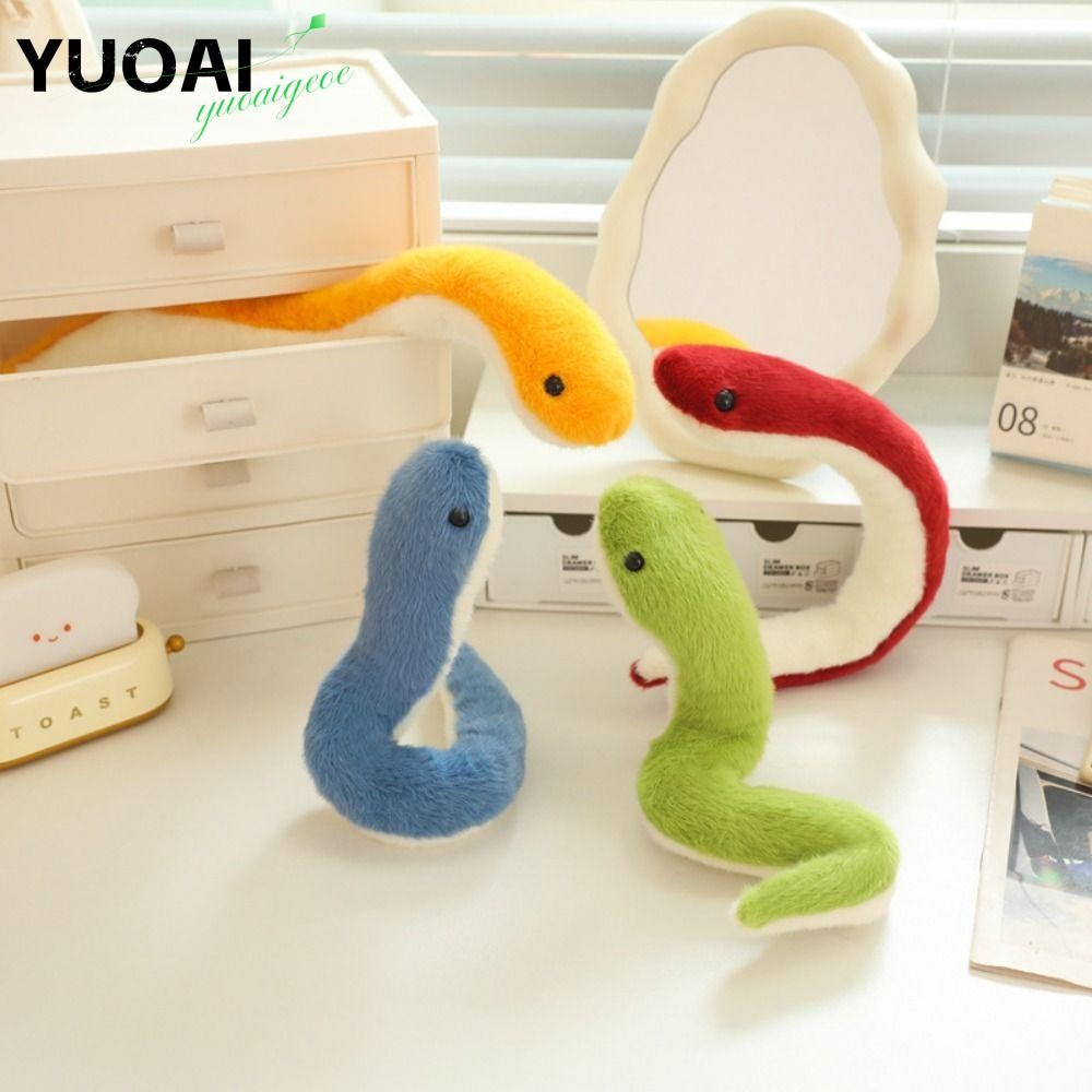 ยูโอเอ งูตุ๊กตาตุ๊กตา,นุ่มงูรูปตุ๊กตาสัตว์งู,น่ารักตุ๊กตา หน้า ผ้าฝ้ายสีเขียวสีแดงสีเหลืองสีฟ้าจําลองตุ๊กตางูตกแต่งบ้าน