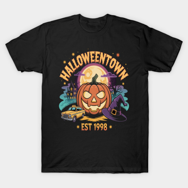 เสื้อยืด Vintage Halloweentown Est 1998 T-Shirt แท้ Cotton 100% รัดรูป สินค้ามาใหม่ S-5XL