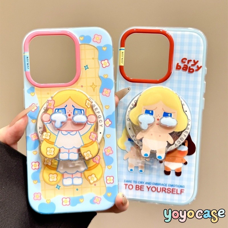 เคสไอโฟน 15 สำหรับ IPhone 16 11 14 13 12 Pro Max 16 15 14 Plus 16 13 15 Pro ปกใหม่ IMDดอกไม้ Crybaby สุดสร้างสรรค์น่ารัก