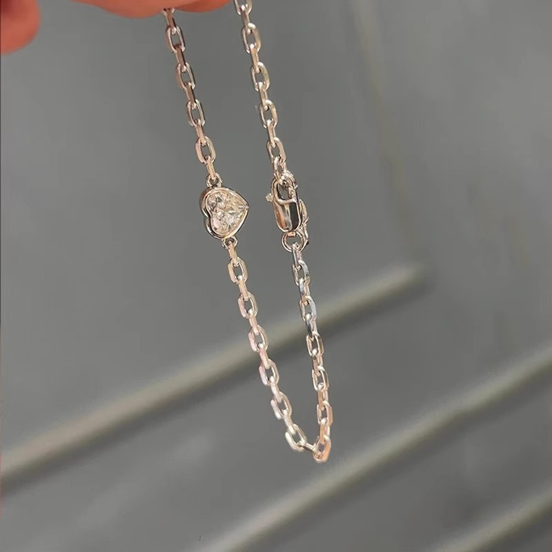 สร้อยข้อมือเงินSterling Silver 925 ประดับเพชร สไตล์เกาหลีเรียบหรู สำหรับของขวัญพิเศษ