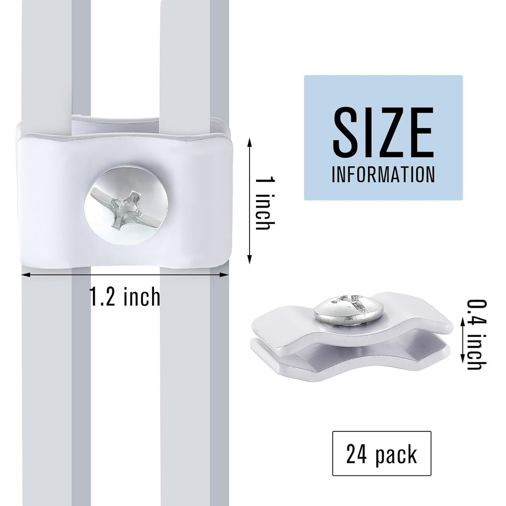Therwen 24 ชิ้นลวดตารางแผงเชื่อมต่อ Gridwall เข้าร่วมคลิปแผงตาราง Joiner Connectors สําหรับแผงตารางผ