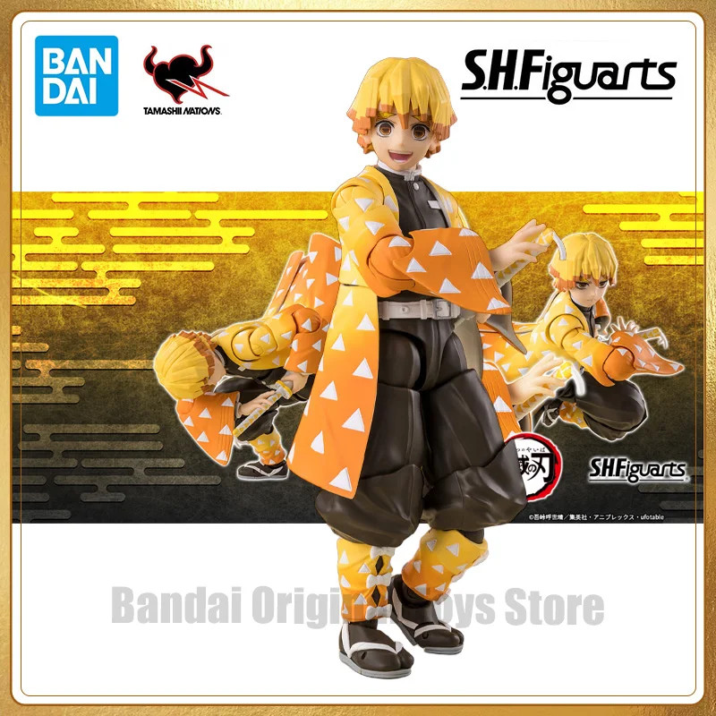 Bandai SHFiguarts SHF Zenitsu Agatsuma Demon Slayer 14 ซม.อะนิเมะ Action Figures Collection ของเล่น