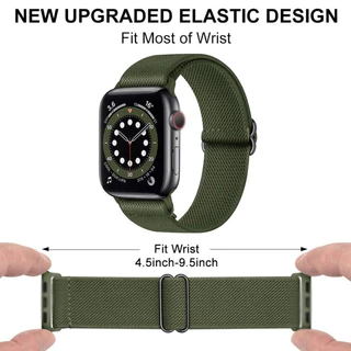 สายยางยืดไนลอนถักสำหรับ iWatch Series 11/10/9/8/7/6/5/4/3/2/1/SE (46mm49mm45mm44mm42mm40mm38mm41mm)