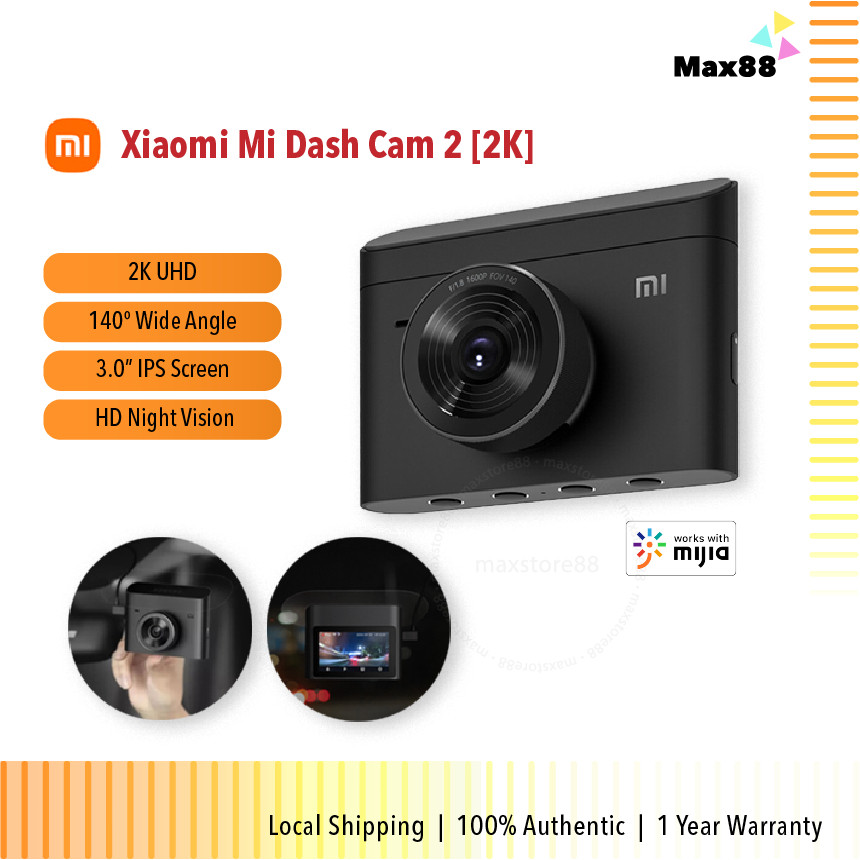 Xiaomi Mi Dash Cam 2 2K UHD WiFi APP Mi รถกล้องวิดีโอ Dash Cam DVR กล้อง XMMJJLY04