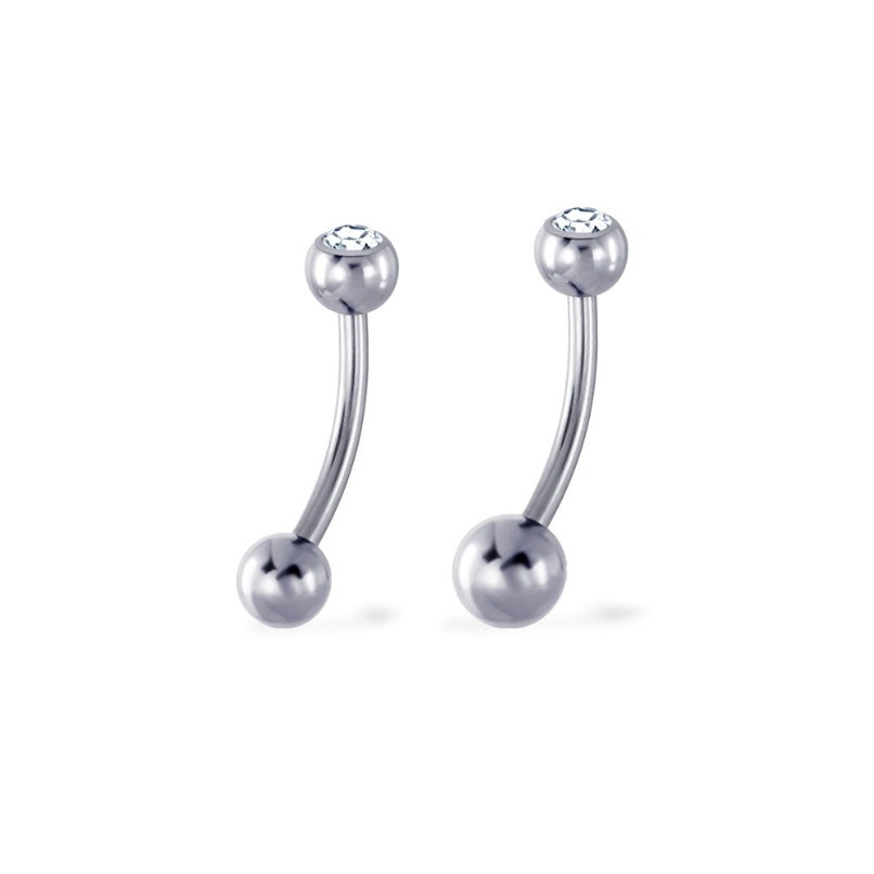 Piercingroom by Jay Titanium Crystal Ball Belly Ring Titanium G23 เกรดการแพทย์ (ราคาต่อชิ้น)