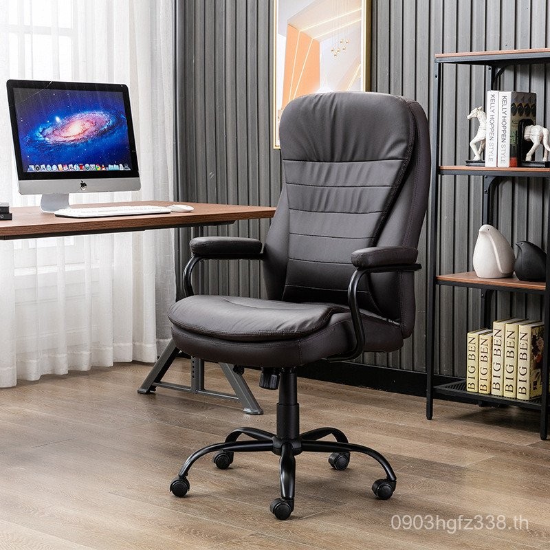 หนังนุ่มหมุนได้สีดําพนักพิงเบาะสํานักงานเก้าอี้สบายเอ่อโกโก้ยกเจ้านายเก้าอี้ออกแบบย้อนยุคอเมริกัน KN