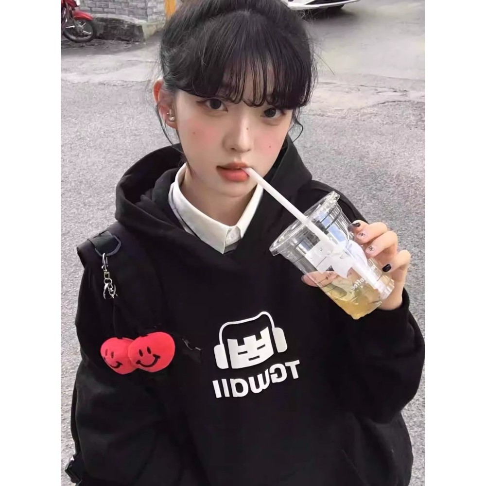 เสื้อแขนยาวmc uniqlo official store เสื้อสเวตเตอร์มีฮู้ดแบรนด์แฟชั่นสไตล์อเมริกันเสื้อโค้ทแขนยาวสไตล