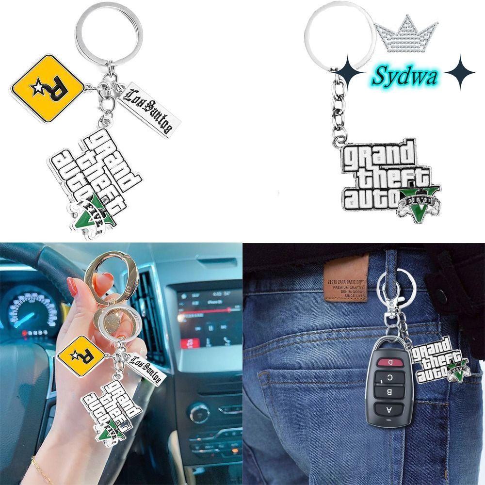 SYDWA Key Holder, Keyring Bag Pendant Game PS4 GTA5 พวงกุญแจ, จี้รถแฟน 5 Star Muti แฟชั่นพวงกุญแจผู้