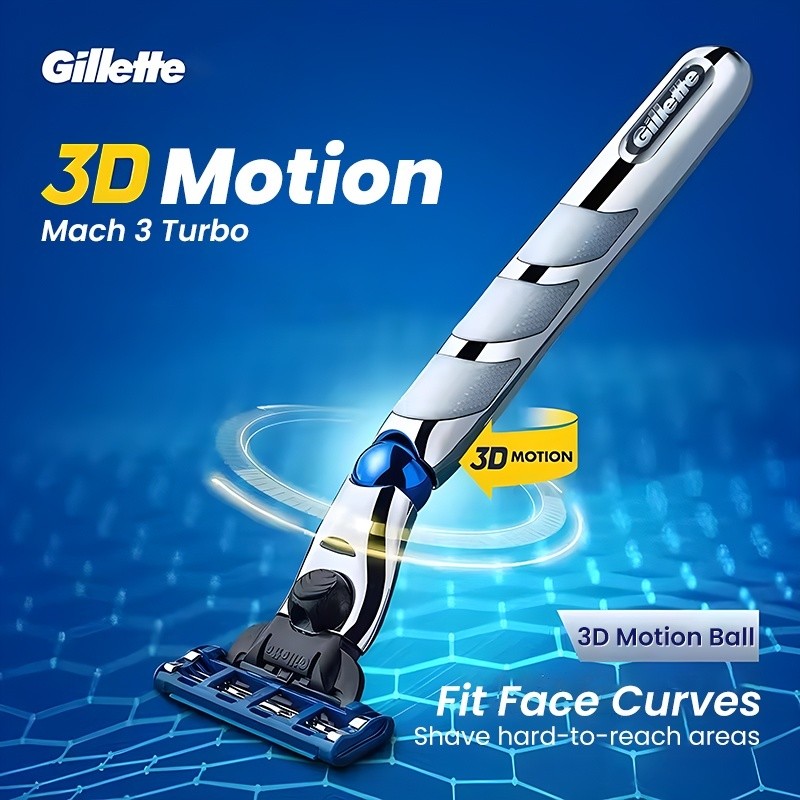 Gillette Front Speed 3 Breakthrough Mach 3 Turbo Razor