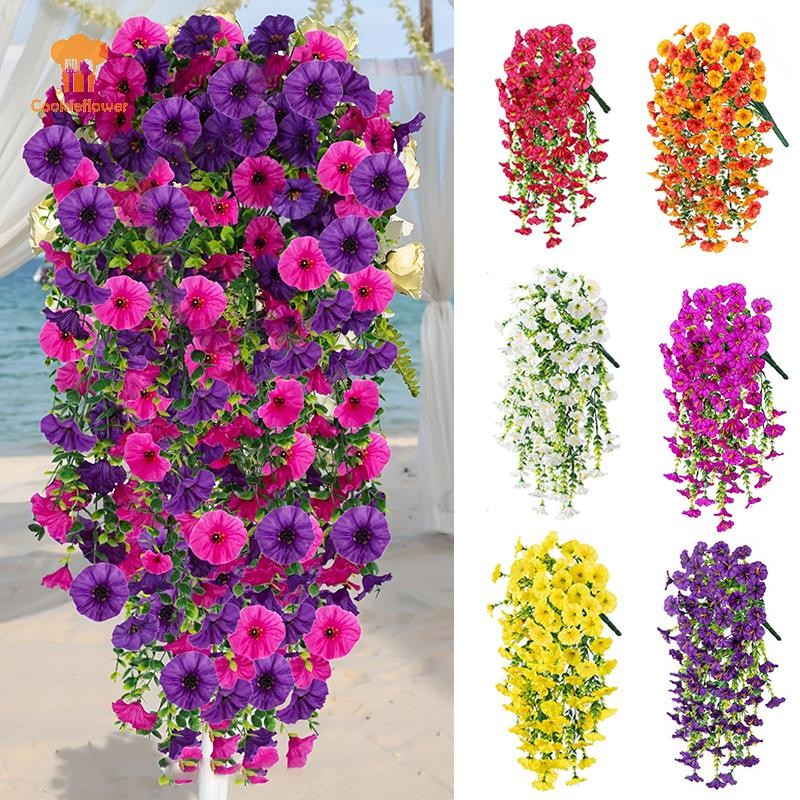 CKFR ผักบุ้งประดิษฐ์ผนังจําลองดอกไม้หวายตกแต่งบ้านงานแต่งงานกลางแจ้ง Garden Yard Decor ใหม่ - รูปที่ 4