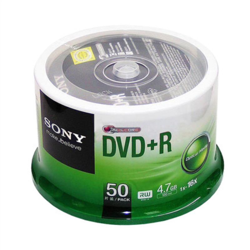 SONY Original Store Goods SONY 4.7G เปล่า DVD Disc แกะสลัก Disc DVDR Disc 50 ชิ้นแพคเกจ