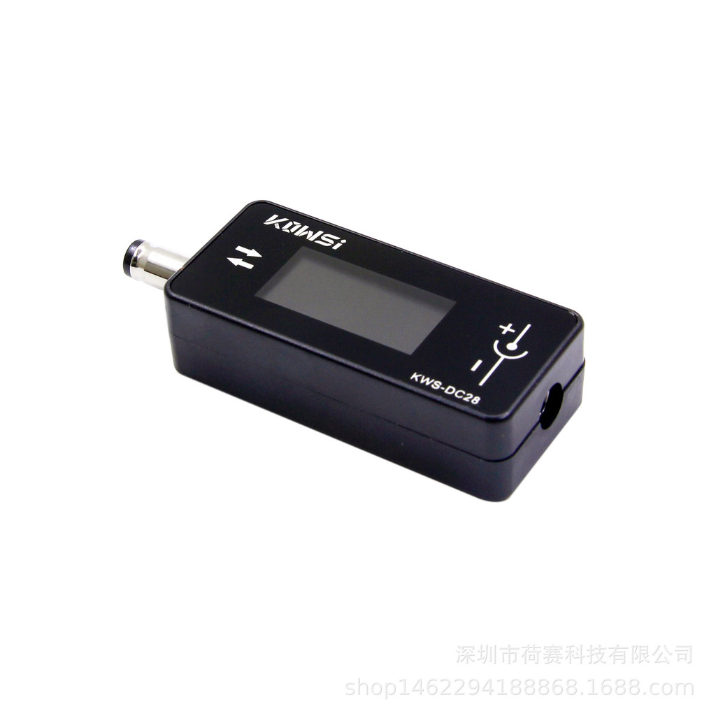 KWS-DC28 เครื่องตรวจจับการชาร์จรองรับ 12A High Current DC5525 อินเทอร์เฟซโวลต์มิเตอร์ Power Meter