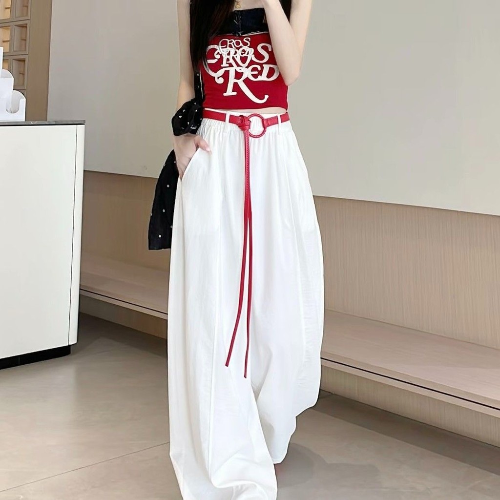 ฤดูใบไม้ร่วงฤดูร้อนสไตล์ใหม่ Ruonan สไตล์เดียวกันสไตล์เกาหลี ing Machete สไตล์บอลลูนกางเกงขี้เกียจรู