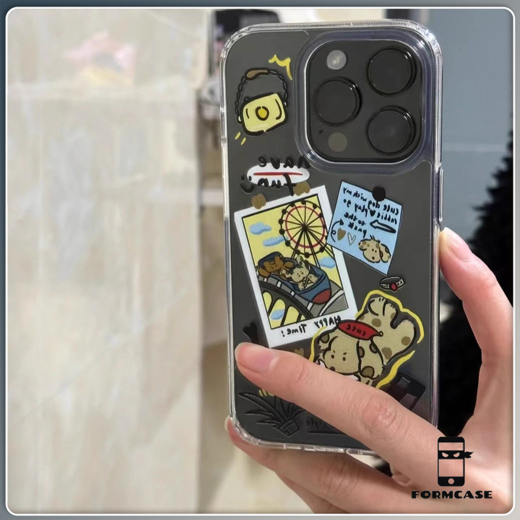 โปร่งใส ขายดีบนเว็บไซต์เกาหลี สุนัขเล็กศิลปิน for iPhone เคสไอโฟน 11 12 13 14 15 16 PLUS PRO MAX X XS MAX XR 7/8PLUS แอป