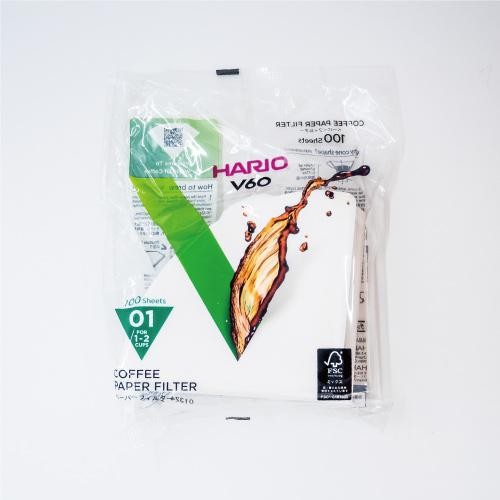 Hario V60 กระดาษกรอง 01 สีขาว 100 แผ่น VCF-01-100W