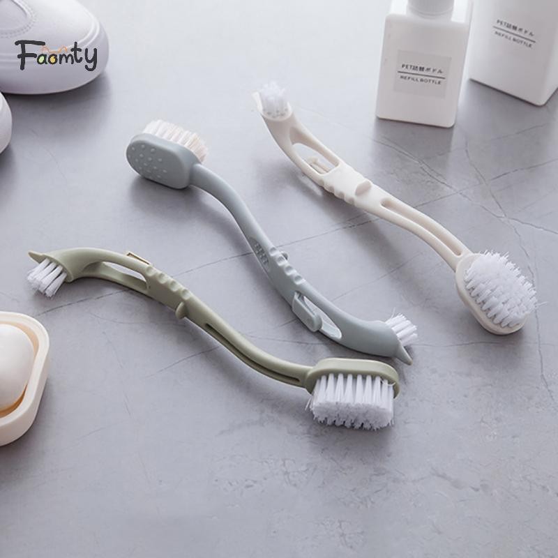 [Famty] Double-end Shoes Brush Cleaner Sneaker White Shoes Cleaner Brush Multifunctional Household C