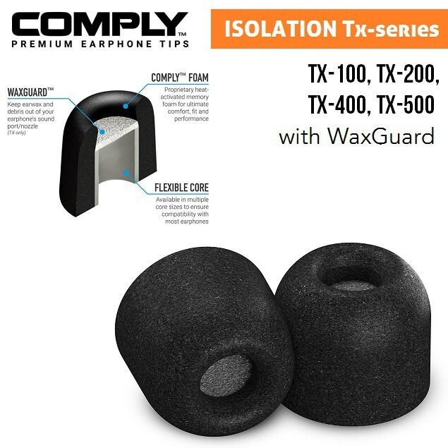 COMPLY Isolation+ TxSeries WaxGuard Foam Eartips [Tx100 Tx200 Tx400 Tx500]