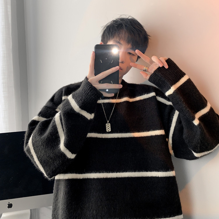 เสื้อถักลายเกาหลี สำหรับผู้ชาย คุณภาพสูง ใส่สบายและคล่องตัว - รูปที่ 4