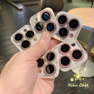 สำหรับ IPhone 13 17 air 12 15 11 16 14 Pro Max 15 16 14 Plus 12 13 mini ฟิล์มกล้อง 9H คริสตัลสี ป้องกันรอย สไตล์ฮิต