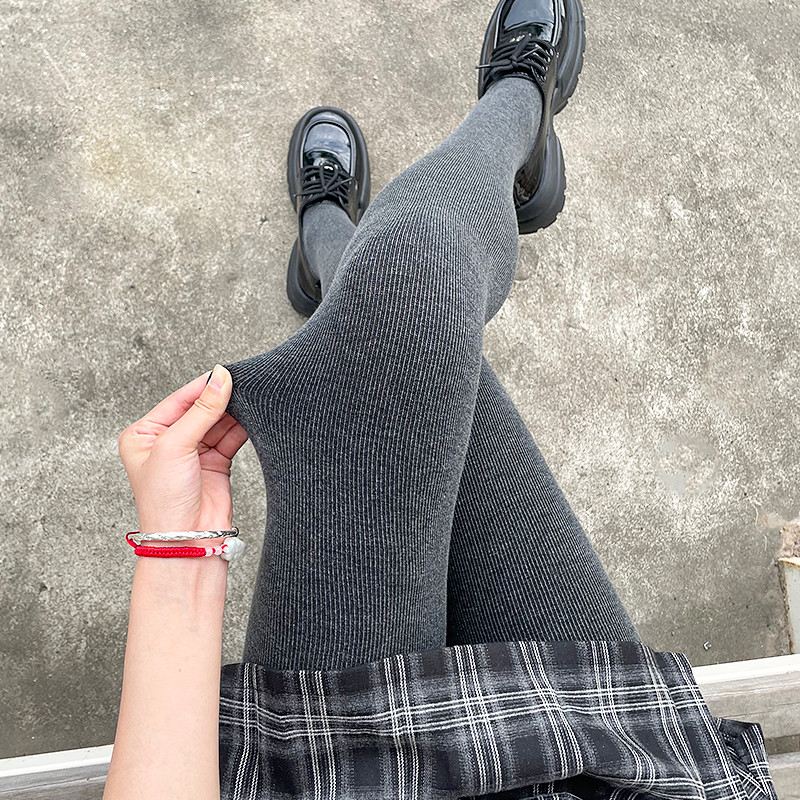 ทิ้งส์สำหรับผู้หญิง สไตล์ matte สีดำสีเทา เหมาะสำหรับฤดูใบไม้ร่วงและหนาว