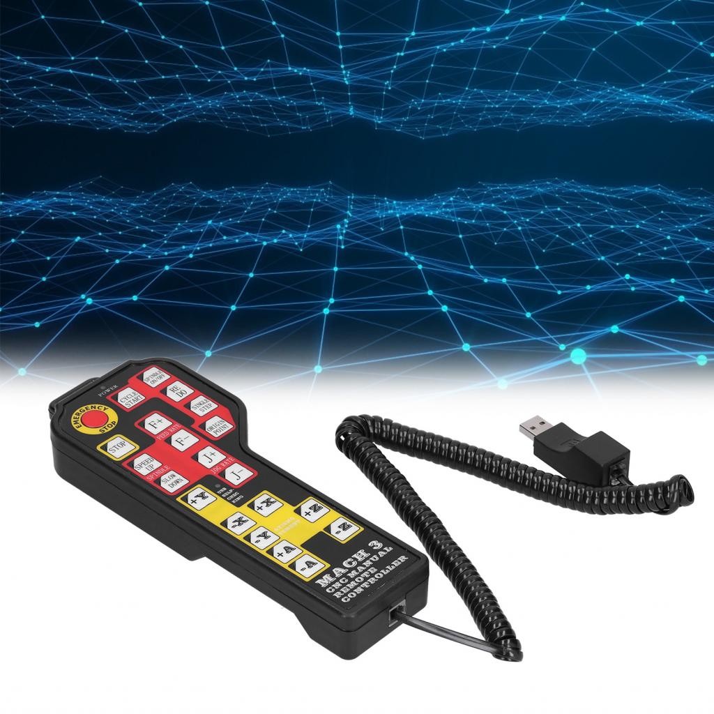 Rrianfo-ph USB Handwheel ไฟฟ้า Handbrake 4 Axes Electronic Remote Manual Controller สําหรับ Mach 3 C