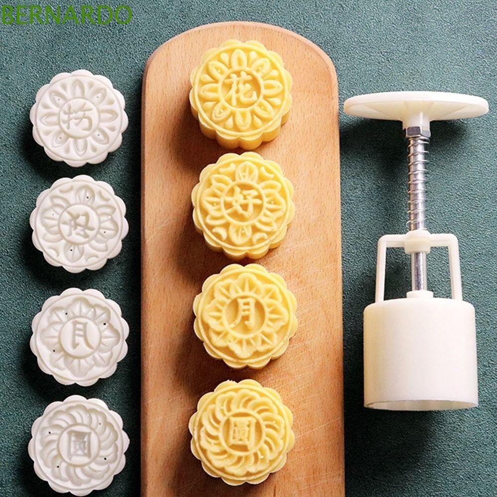 BERNARDO1 แม่พิมพ์ขนมไหว้พระจันทร์,เค้กคุกกี้พลาสติก 50 กรัม,เครื่องมือคุกกี้ไม่ติด 3D รูปแบบมินิขนม