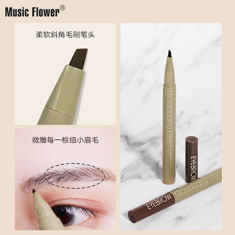 MusicFlower Liquid Water Eyebrow Pencil Fine Life-Proof Eyebrow Quick-Drying Non-Fading Beauty ดินสอ
