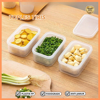 Clean Store - Kotak penyimpanan kulkas dengan saringan Kotak Penyimpanan Makanan Pengering Sayur - Tempat Penyimpanan Buah Tempat Buah