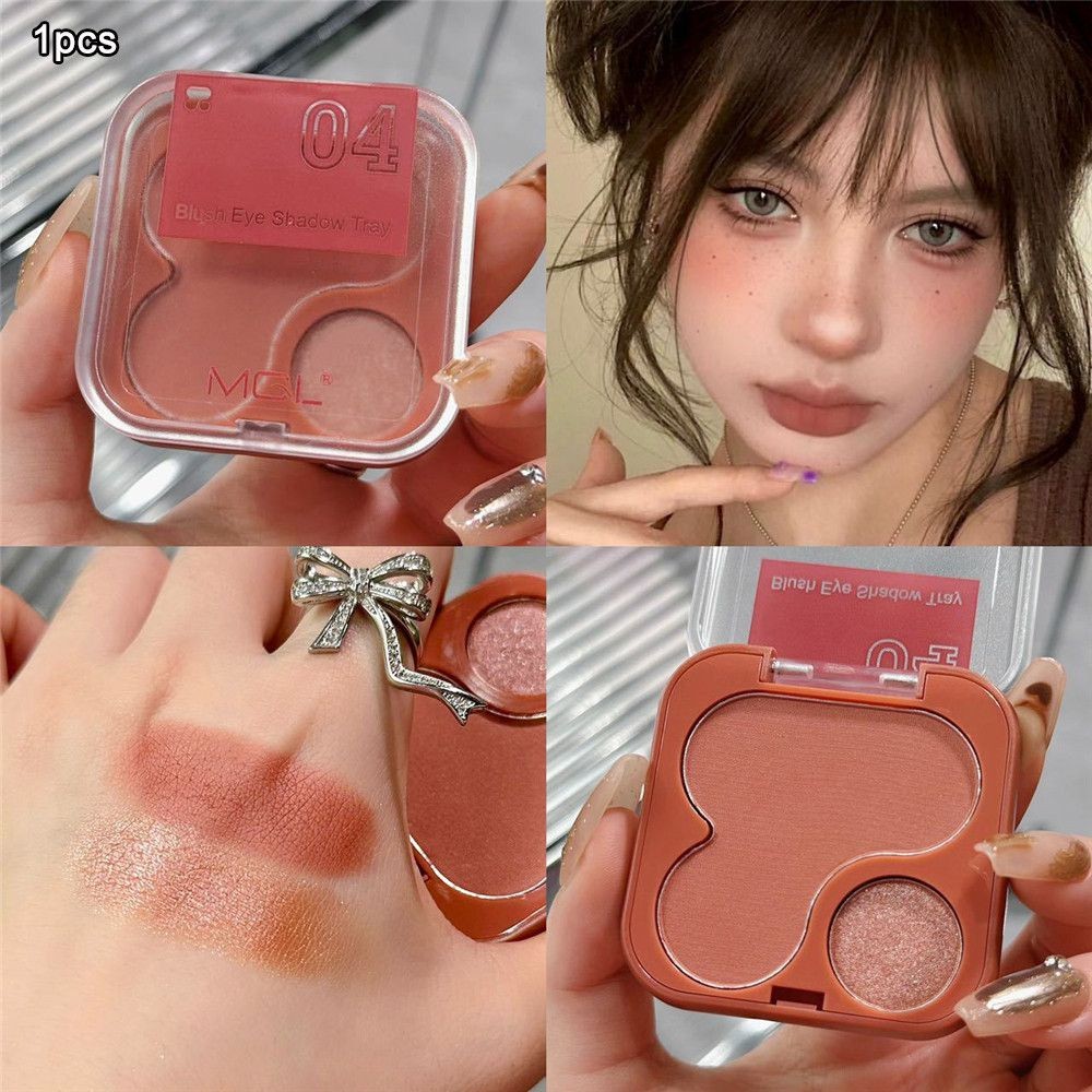 Mgl Blush Eyeshadow Double Color Integrated Companion Multi-Functional Student Non-Floating Powder P