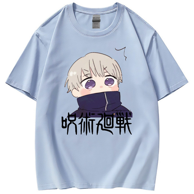 สะกดพิมพ์รอบคอการต่อสู้หลวม Kaisen2025 เสื้อยืดแขนสั้น new23 ผ้าฝ้ายกลับสบายๆ COD แขนสั้นผู้ชายผู้หญ