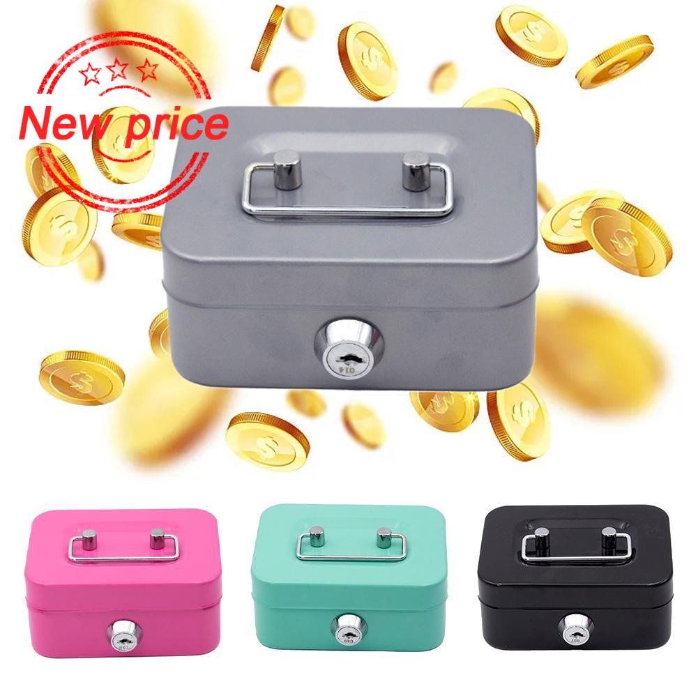 Creative Portable Money Bank Storage Box กล่องเก็บของขนาดเล็กพร้อมกล่องเปลี่ยนกุญแจพร้อมล็อคเงิน V6k