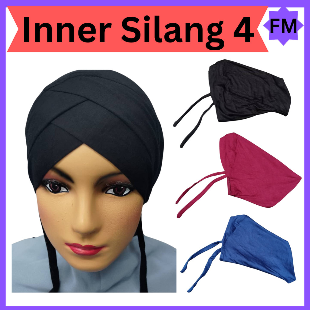 Inner Silang 4 Tali Cotton Anak Tudung Hijab Warda Underscarves Wanita Freesize