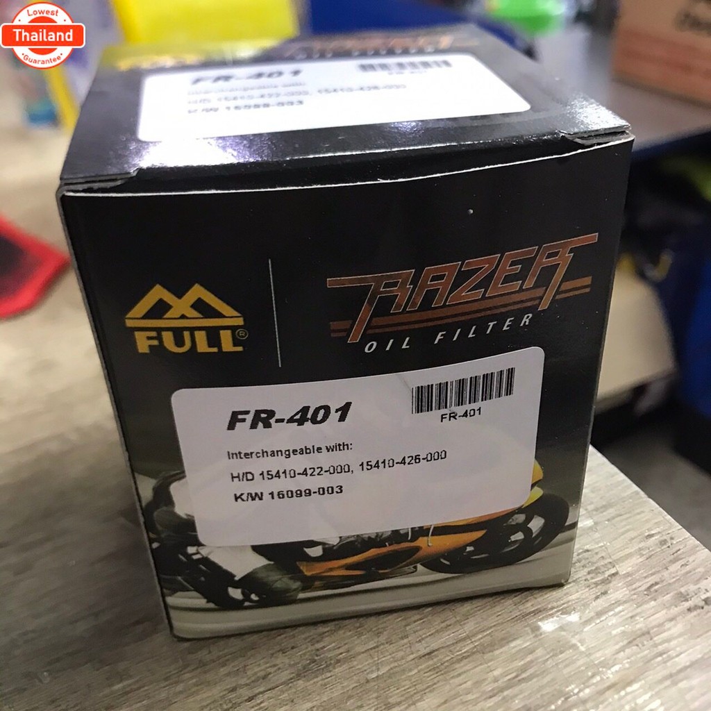 ฟูล แท้ ต้องที่ออยสแควร์_กรองน้ำมันเครื่อง FR-401 รุ่น Honda Goldwing, CB750, Kawasaki Ninja250R, Ya