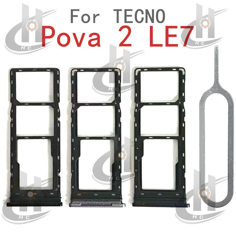 สําหรับ Tecno Pova 2 LE7 LE7n ซิมการ์ดถาดใส่ช่องใส่การ์ด Reader SD Slot Adapter อะไหล่