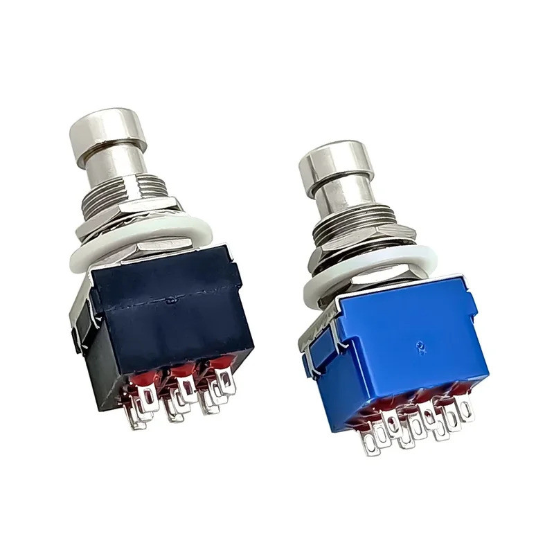 9 พินกีตาร์เอฟเฟกต์กล่องเหยียบ Stomp Foot Latching 3PDT Switch True Bypass