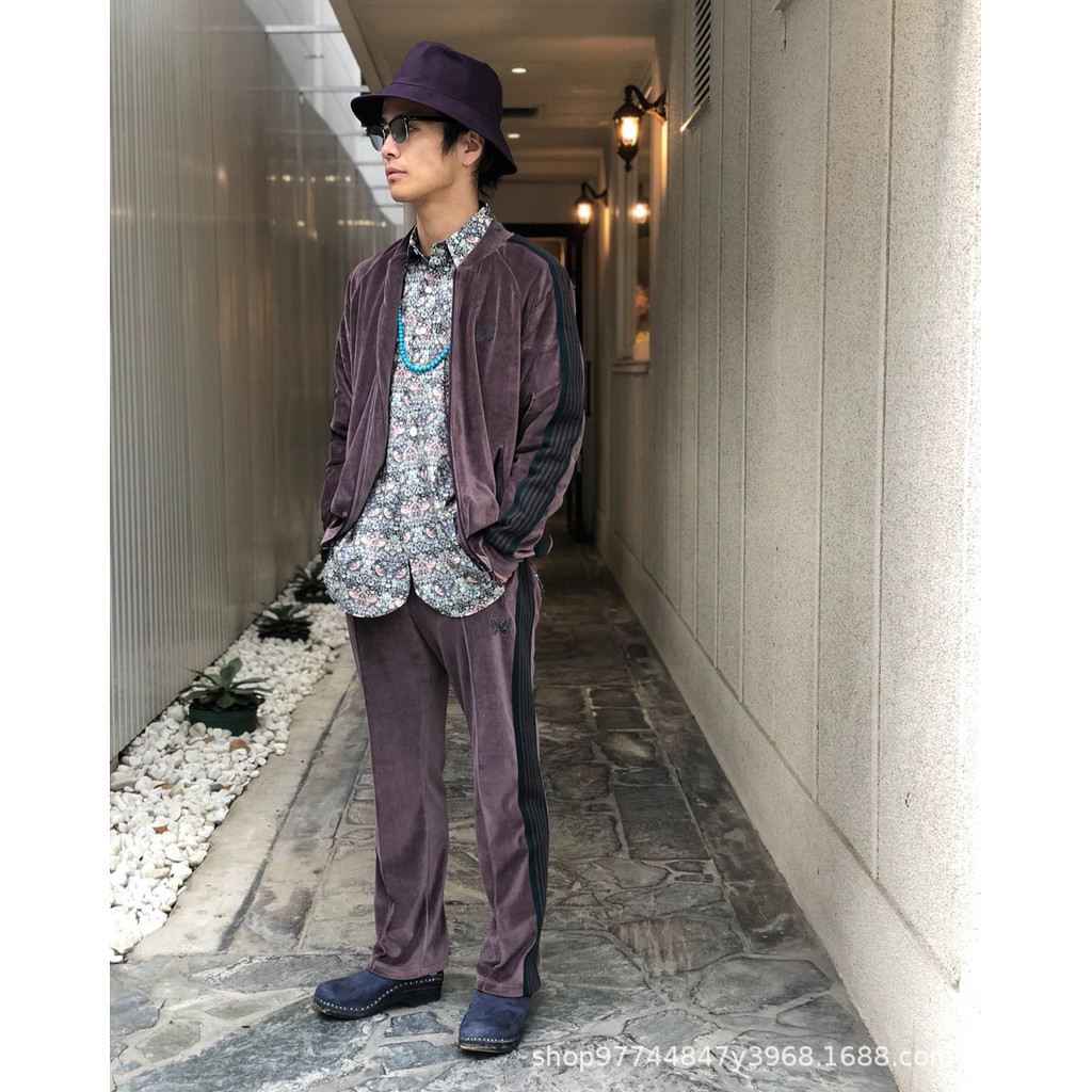 Needles Grape Purple Velvet High-End Jacket Unisex Coat