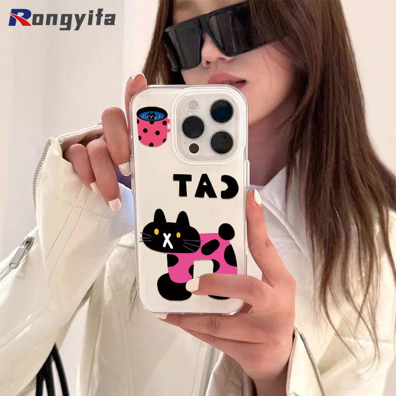 การ์ตูนแมวดําเคสโทรศัพท์สําหรับVivo T4 Ultra T3 T3X T2 T2X Pro Lite T1 Y33S Y33T Y22 Y22S Y21 Y21E Y