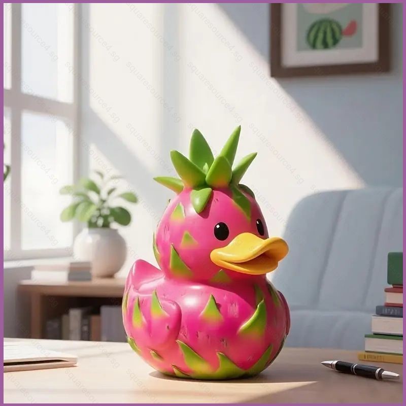 SQ4 Whimsical ผลไม้เป็ดคอสเพลย์ Wantermelon Pitaya Action Figure ตุ๊กตาของเล่นตกแต่งบ้านของขวัญ QS4