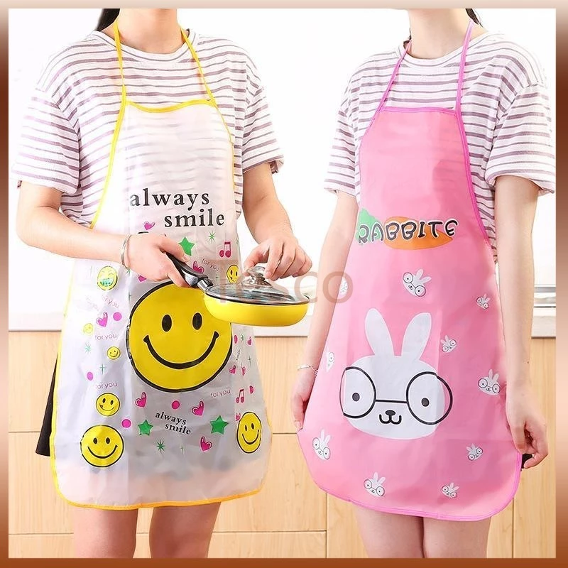 Tesco ผ้ากันเปื้อน PVC กันน้ํา ลายการ์ตูน เหมาะกับร้านอาหาร ห้องครัว คละลาย 70x50 CM