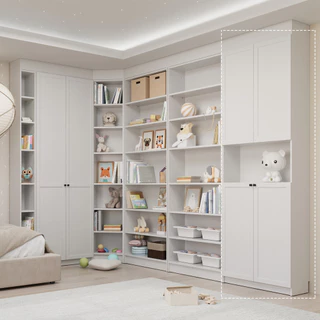 SB Design Square ตู้สูงเก็บของ ขนาด 80 ซม. รุ่น Trixx (หน้าบานไม้) สีขาว (80x30x230 ซม.) แบรนด์ SB FURNITURE