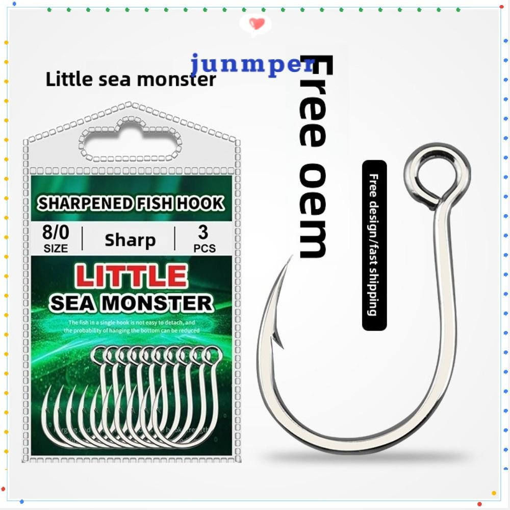 JUNMPER เบ็ดตกปลาน้ําเค็ม Popper, 10 #-4/0 # วัสดุกันสนิม Super Rust-proof, ทนทาน, ดีไซน์ตะขอเดี่ยว Heavy Duty สําหรับเกมใหญ่