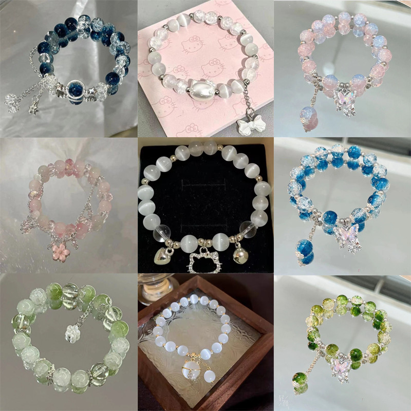 สร้อยข้อมือแม่น้ำดวงจันทร์ไหล หญิง การออกแบบดาว อินทรีย์ แสดงสีขาว หวาน สร้อยข้อมือเพื่อนที่ดีที่สุด