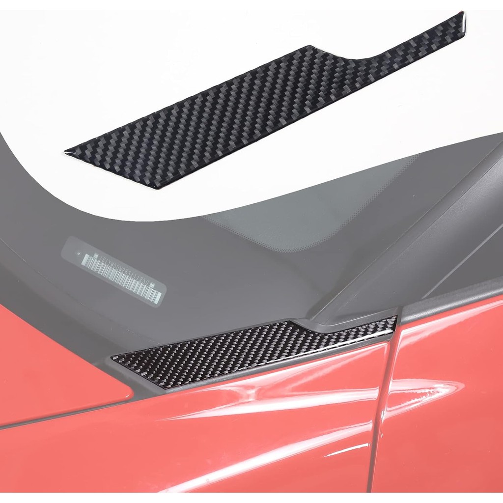 Lcojicep Hood สามเหลี่ยมแผง Trim Cover ใช้งานร่วมกับ Corvette C6 Z06 ZR1 2005-2013 จริงคาร์บอนไฟเบอร
