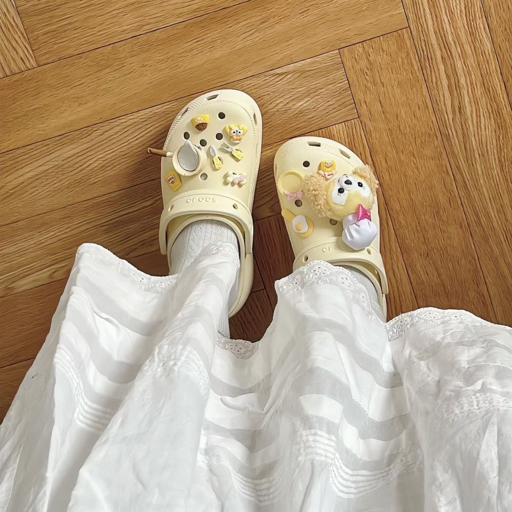 รองเท้า Crocs Crock Jibz พร้อมอุปกรณ์เสริม DIY ออกแบบเอง ลายการ์ตูนพลาสติกนุ่มสามมิติ