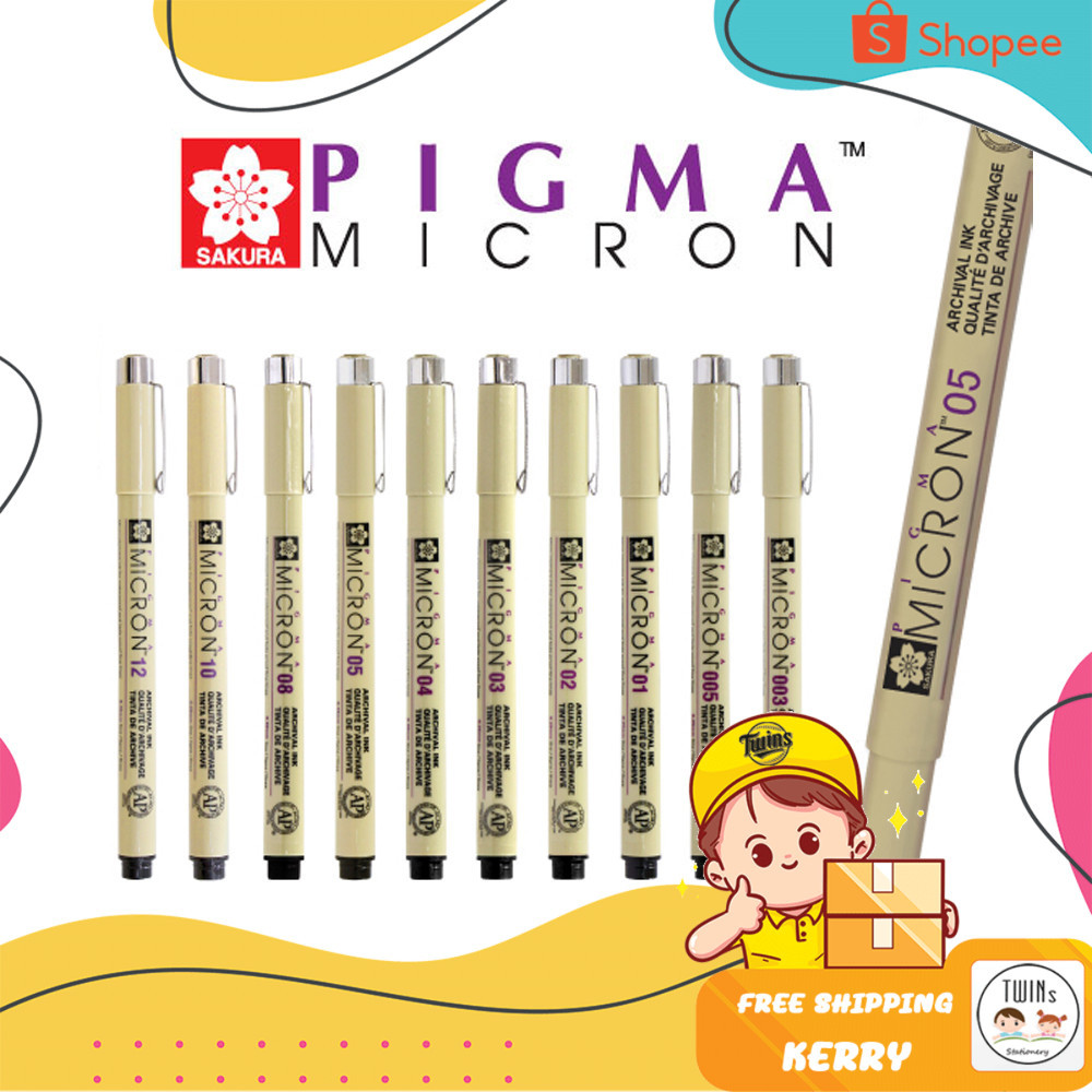 ปากกา ตัดเส้นพิกม่า ซากุระ PIGMA MICON แบบหัวเข็ม แยกแท่ง