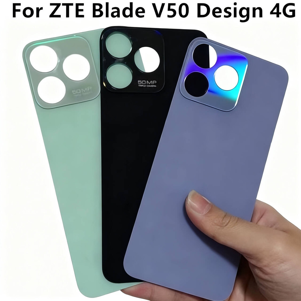 พร้อมโลโก้สําหรับ ZTE Blade V50 Design 4G ฝาหลัง+เลนส์กล้อง ฝาหลังแบตเตอรี