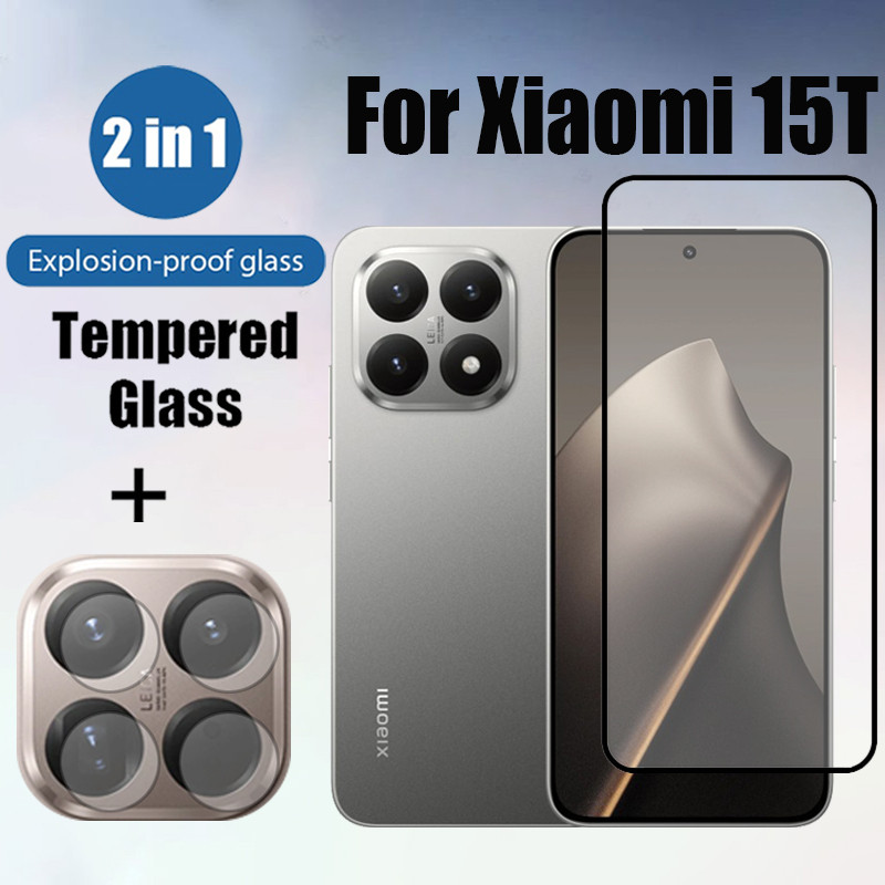 ฟิล์ม Xiaomi 15T 2 in 1 ป้องกันหน้าจอ สำหรับ กระจกนิรภัยสําหรับ สำหรับ Xiaomi 14T 13T 14 Pro 5G HD Anti-impact Glass ฟิล์ม กันรอยหน้าจอ สำหรับ ฟิล์มกระจก & ฟิล์มกล้อง