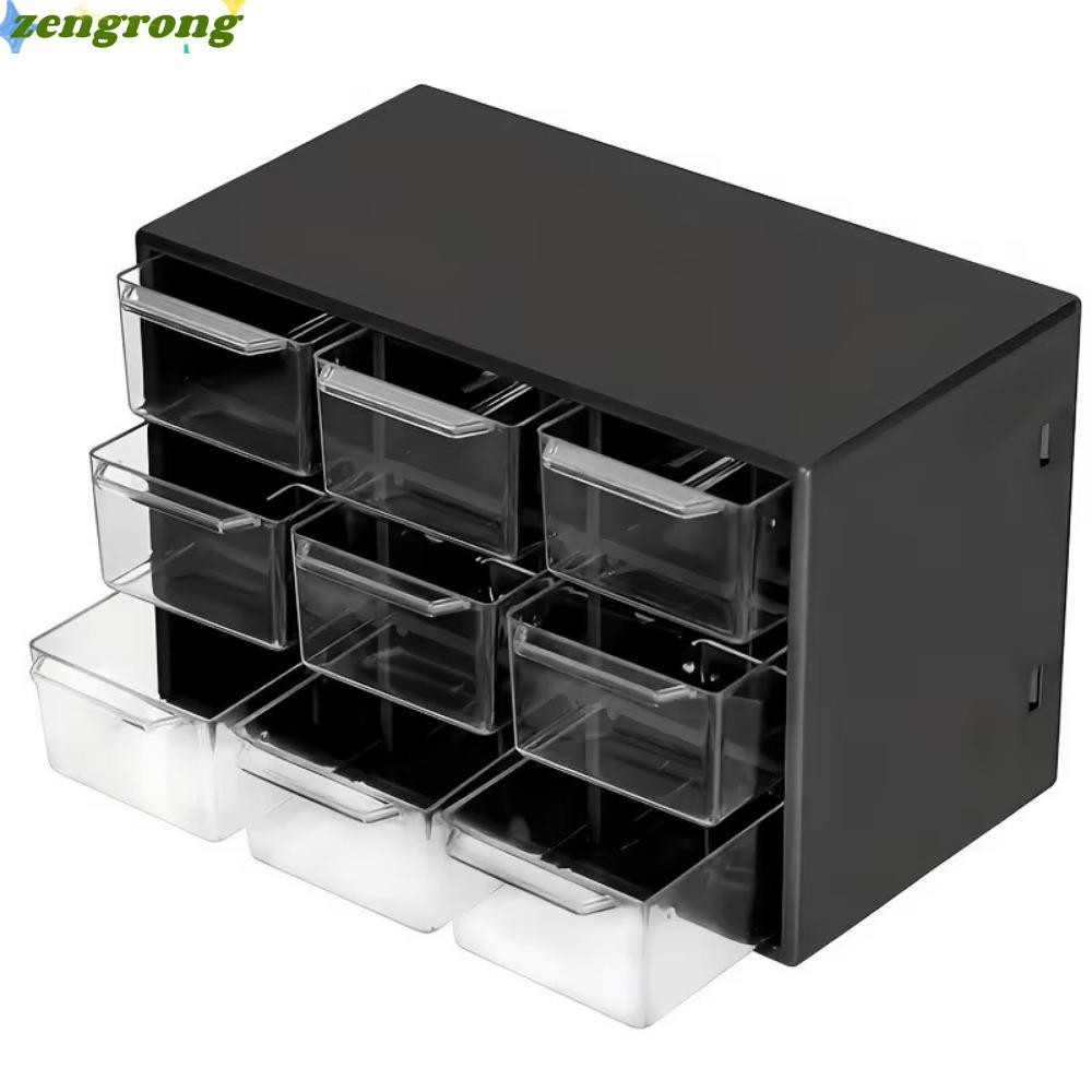 ZENGRONG กล่องเก็บ,โปร่งใสกันฝุ่นเดสก์ท็อปลิ้นชัก,แบบพกพาลิ้นชักขนาดเล็ก 9 กริด PVC ลิ้นชักกล่องสําหรับเครื่องประดับเครื่องสําอาง