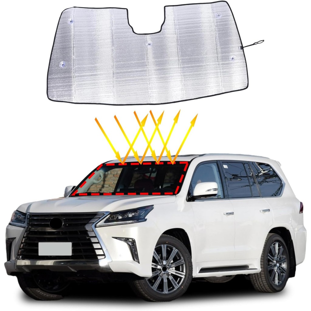 กระจกบังแดดเข้ากันได้กับอุปกรณ์เสริม Lexus LX570 2016-2023, ม่านบังแดดหน้าต่างด้านหน้า Sun Visor Pro